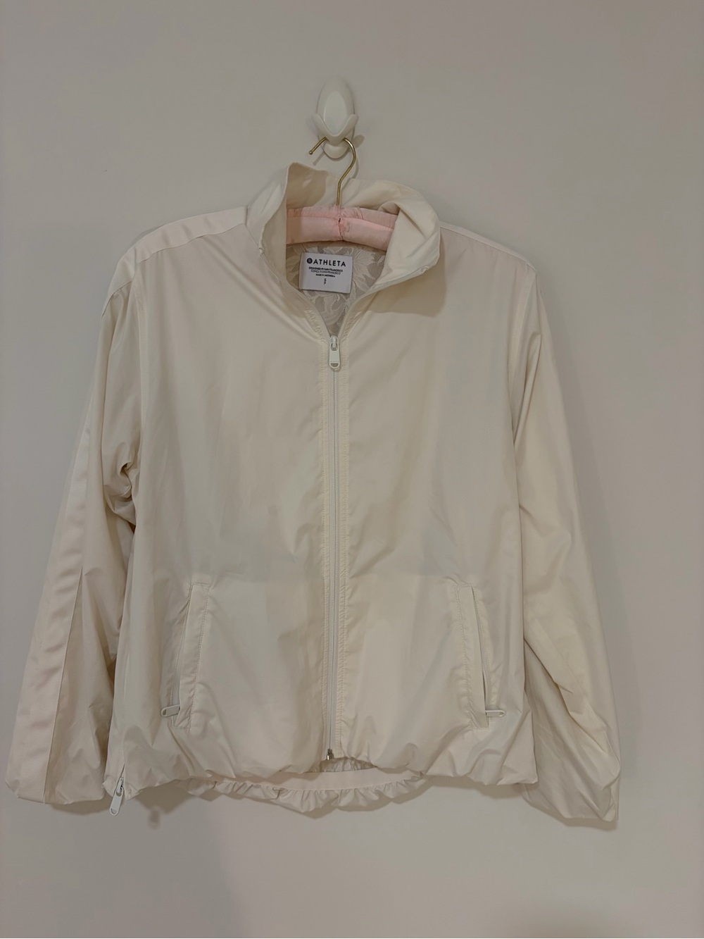 Athleta Bomber Jacket,size Small, Cream